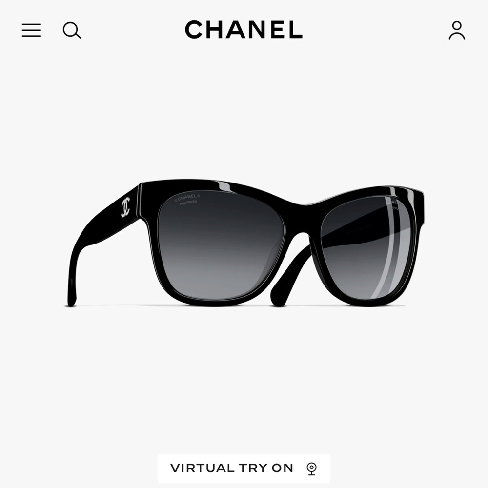 CHANEL Black Gradient Square Sunglasses